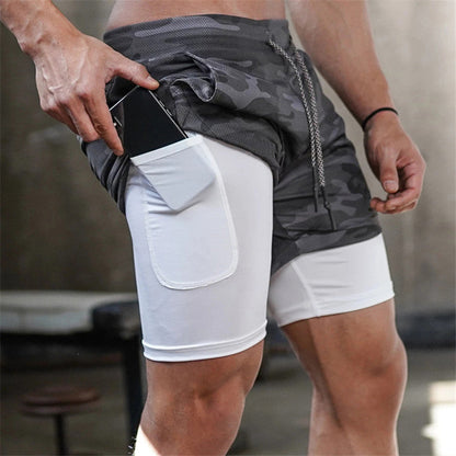 ✨Herren Sport Shorts Laufshorts 2 in 1 Kurze Running Sporthose Fitness Training🔥（57% Rabatt）