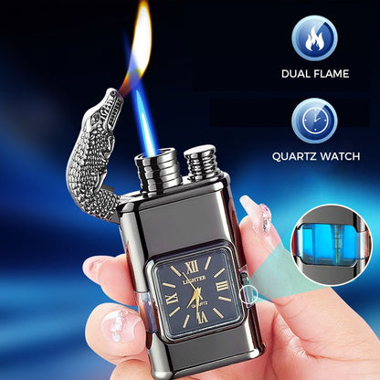 🔥2024 Neue Produktauflistung - Windfestes Feuerzeug, Vintage-Armbanduhr, Jet-Flammen-Taschenlampe